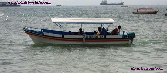 bali water sport glass bottom boat to turtle island in tanjung benoa nusa dua